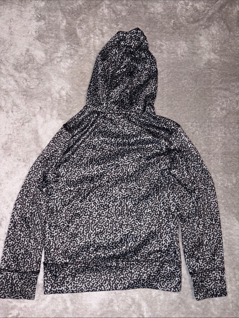 Nike Kids Black Patterned Hoodie with Neon Yellow Lining